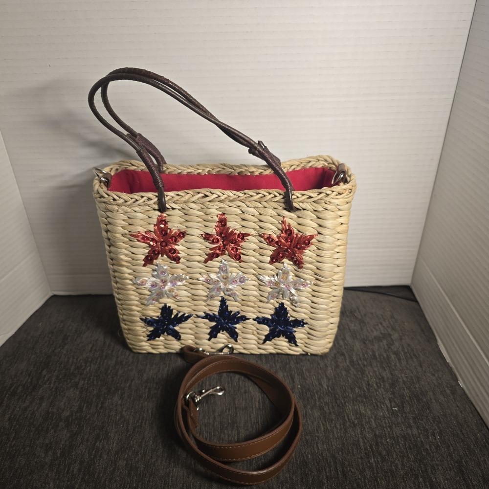 Sonoma Patriotic Straw Bag